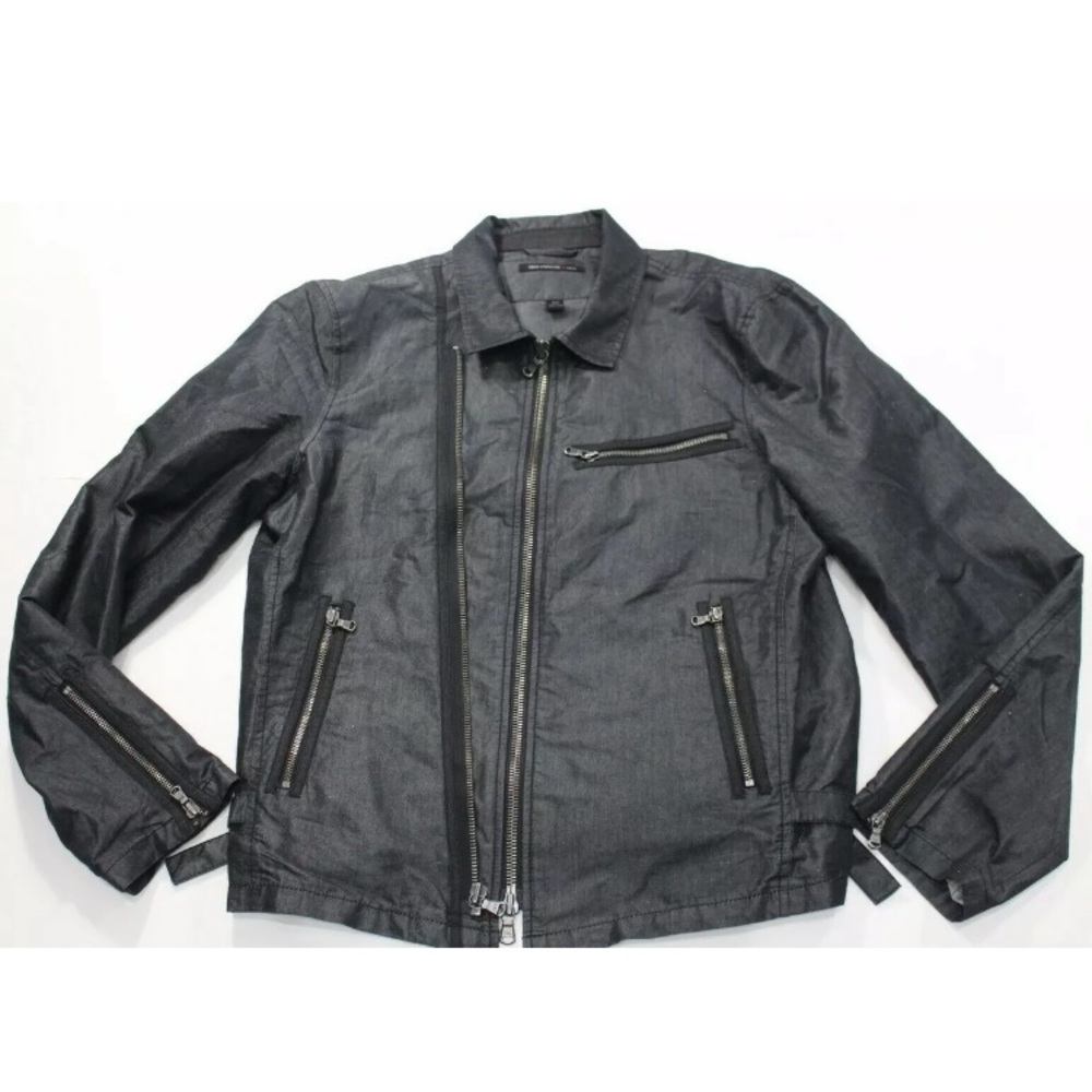 MENS XXL JOHN VARVATOS USA zip jacket linen biker